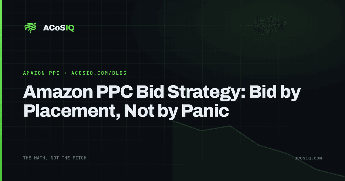 Amazon PPC Bid Strategy: Bid by Placement, Not by Panic